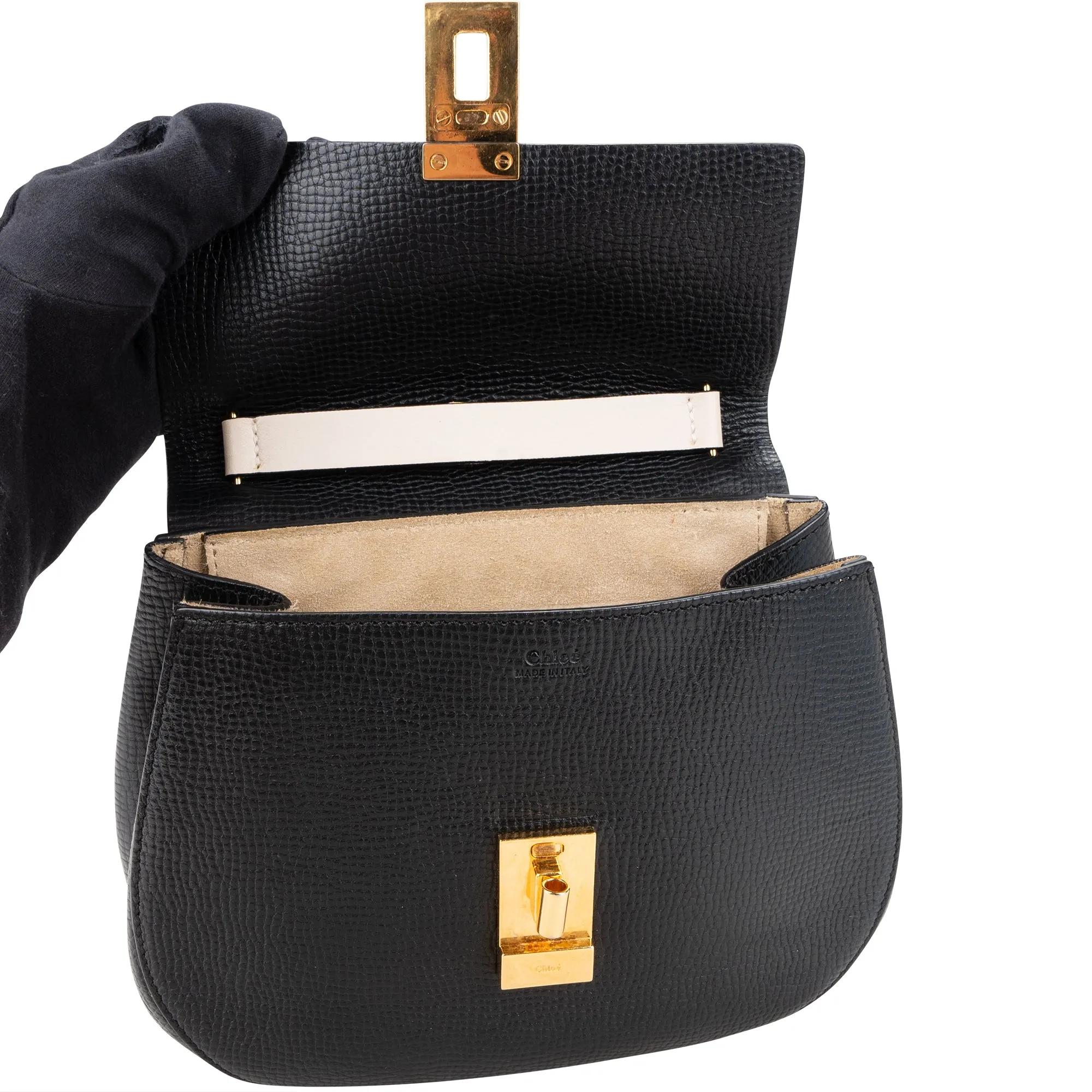 Chloé Bicolor Leather Drew Crossbody Bag