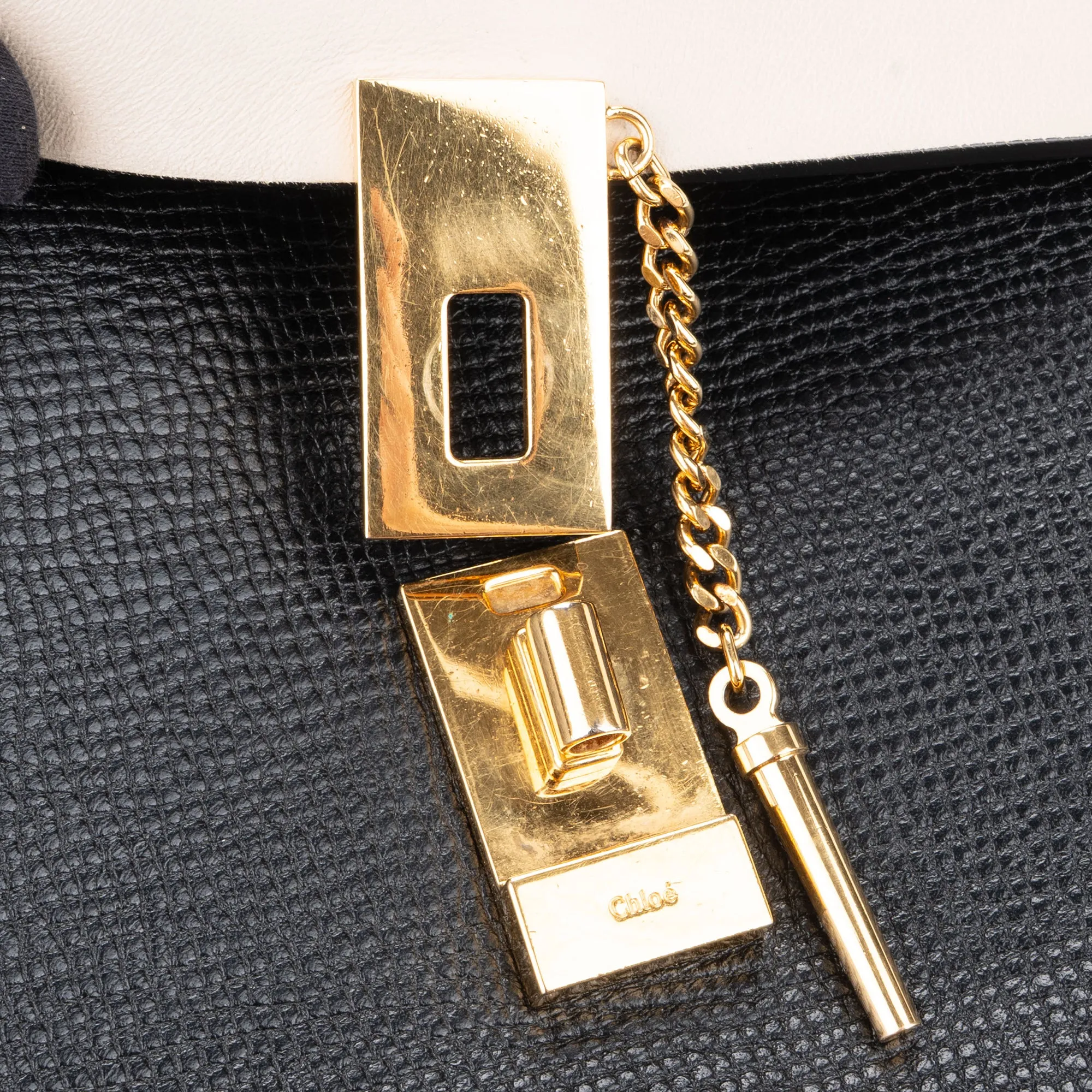 Chloé Bicolor Leather Drew Crossbody Bag