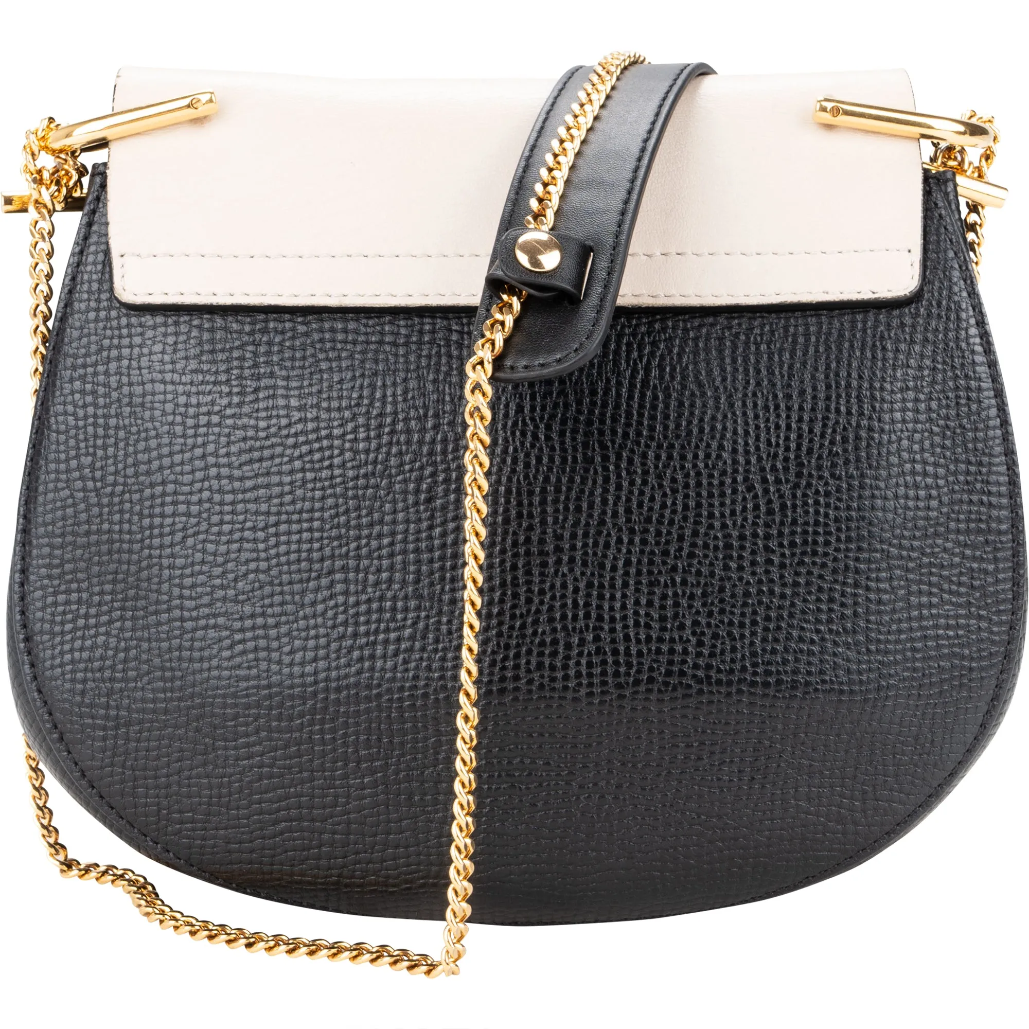 Chloé Bicolor Leather Drew Crossbody Bag