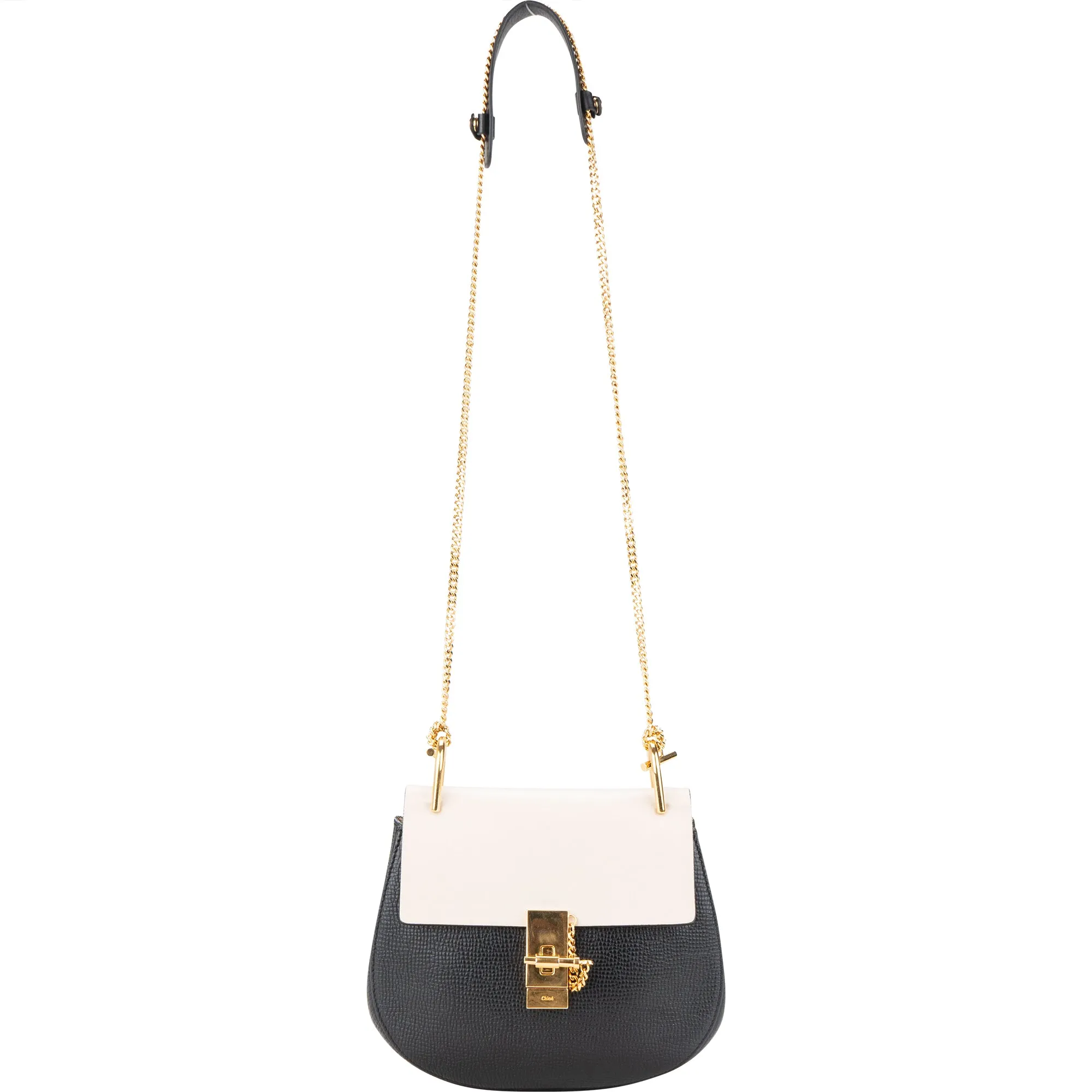 Chloé Bicolor Leather Drew Crossbody Bag