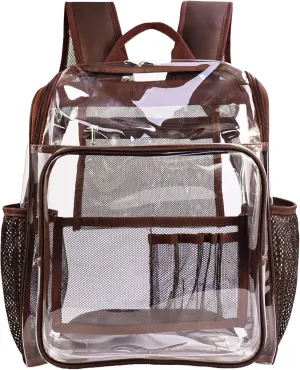 Clear Backpacks for School Large Clear Bookbag with Multi-Pockets PVC Transparent Backpack for College, Work