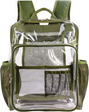 Clear Backpacks for School Large Clear Bookbag with Multi-Pockets PVC Transparent Backpack for College, Work