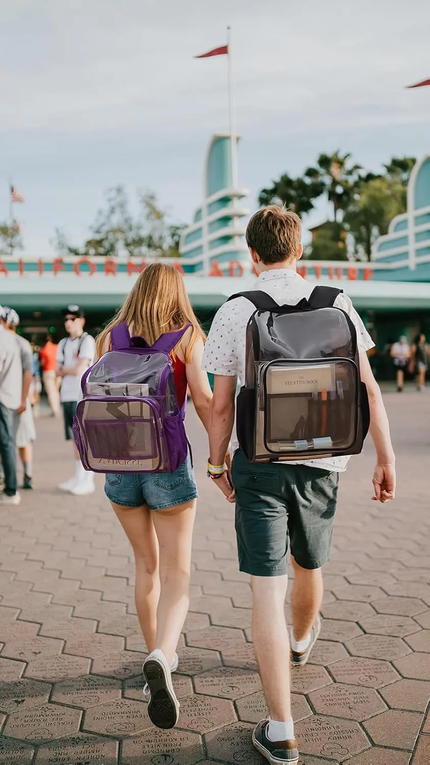 Clear Backpacks for School Large Clear Bookbag with Multi-Pockets PVC Transparent Backpack for College, Work