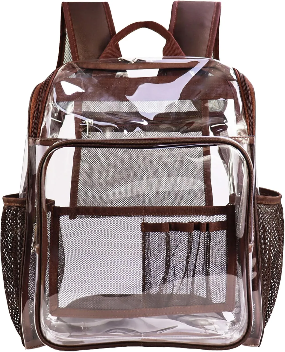 Clear Backpacks for School Large Clear Bookbag with Multi-Pockets PVC Transparent Backpack for College, Work