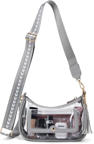 Clear Bag for Stadium Events, Clear Purses for Women, Crossbody Stadium Approved