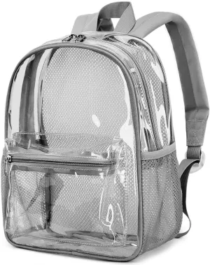 Clear Mini Backpack Stadium Approved 12x12x6 Small Transparent Backpacks Plastic See Through Bag for Work Festival Security Travel