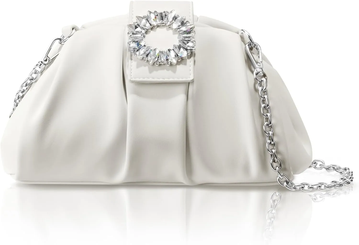 Clutch Purses for Women, Crossbody Handbag Elegant Pleated Evening Bag for Party Wedding Prom
