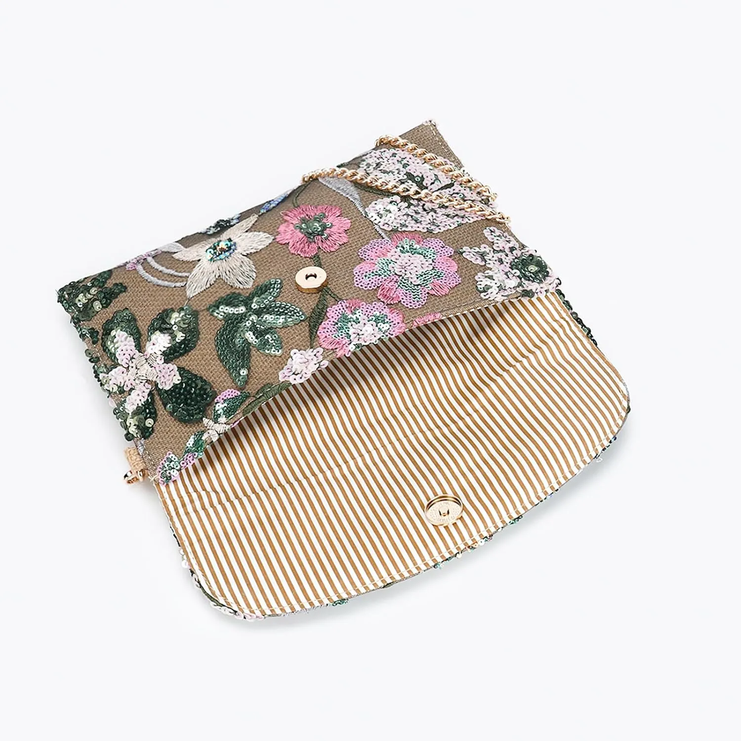 Clutch Purses for Women, Envelope Package, Sequin Embroidered Flowers Straw Bag, Bohemian Handmade Handbags