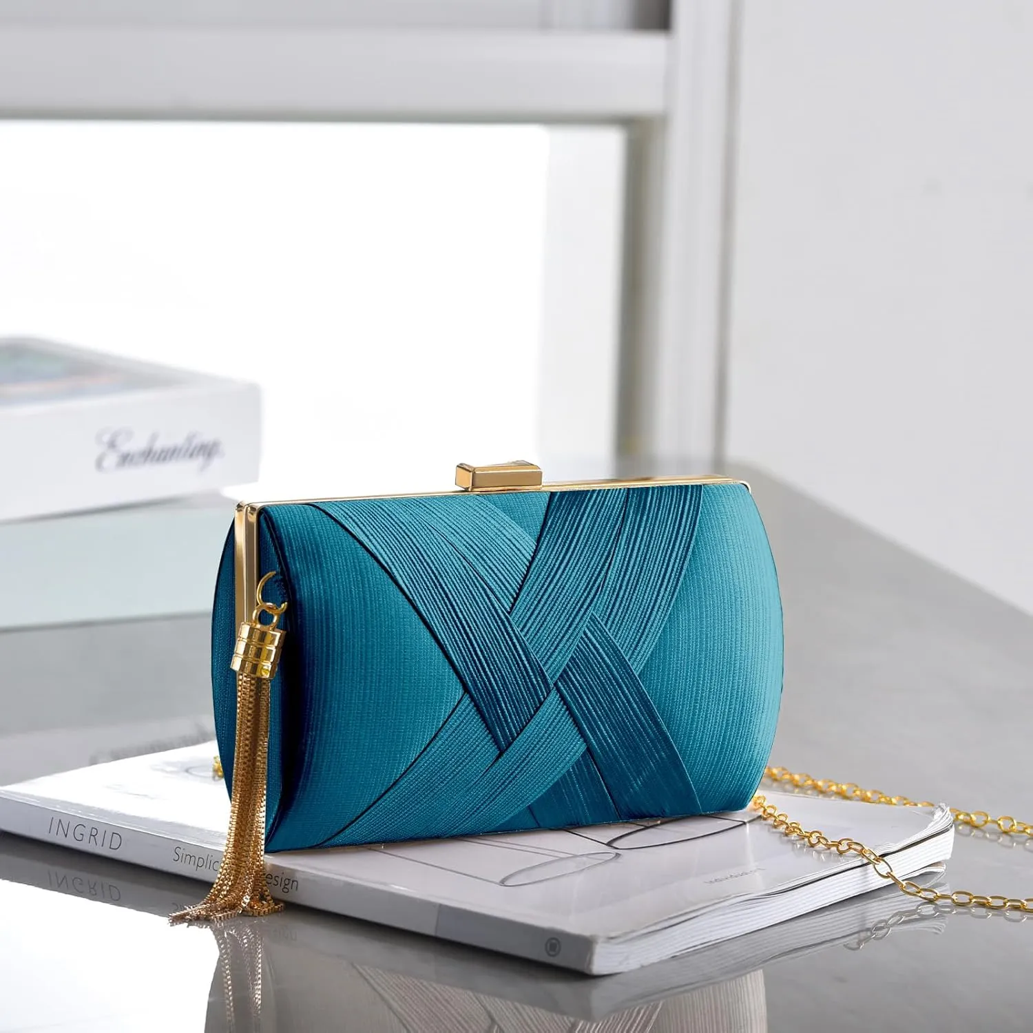 Clutch Purses For Women Tassel Evening Clutch bag Cross Body & Shoulder Bag For Wedding Night out Party