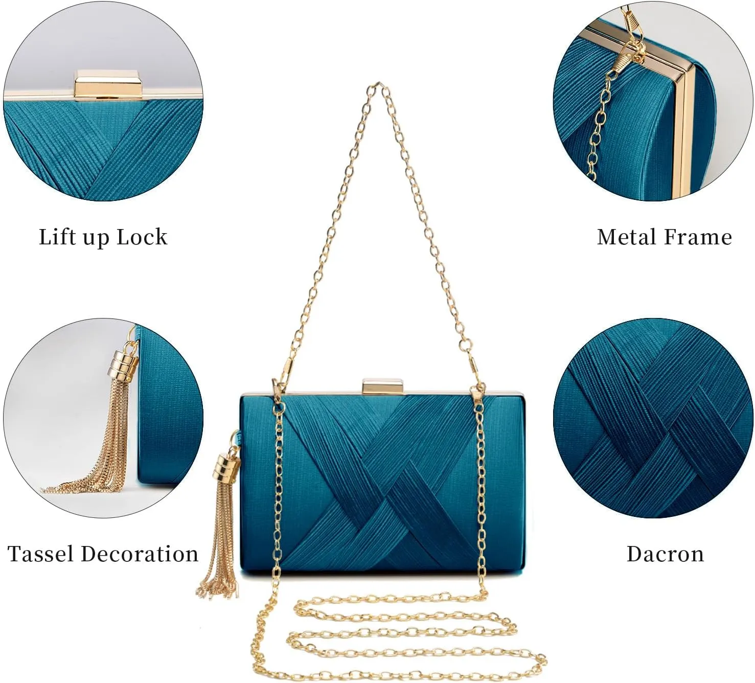 Clutch Purses For Women Tassel Evening Clutch bag Cross Body & Shoulder Bag For Wedding Night out Party