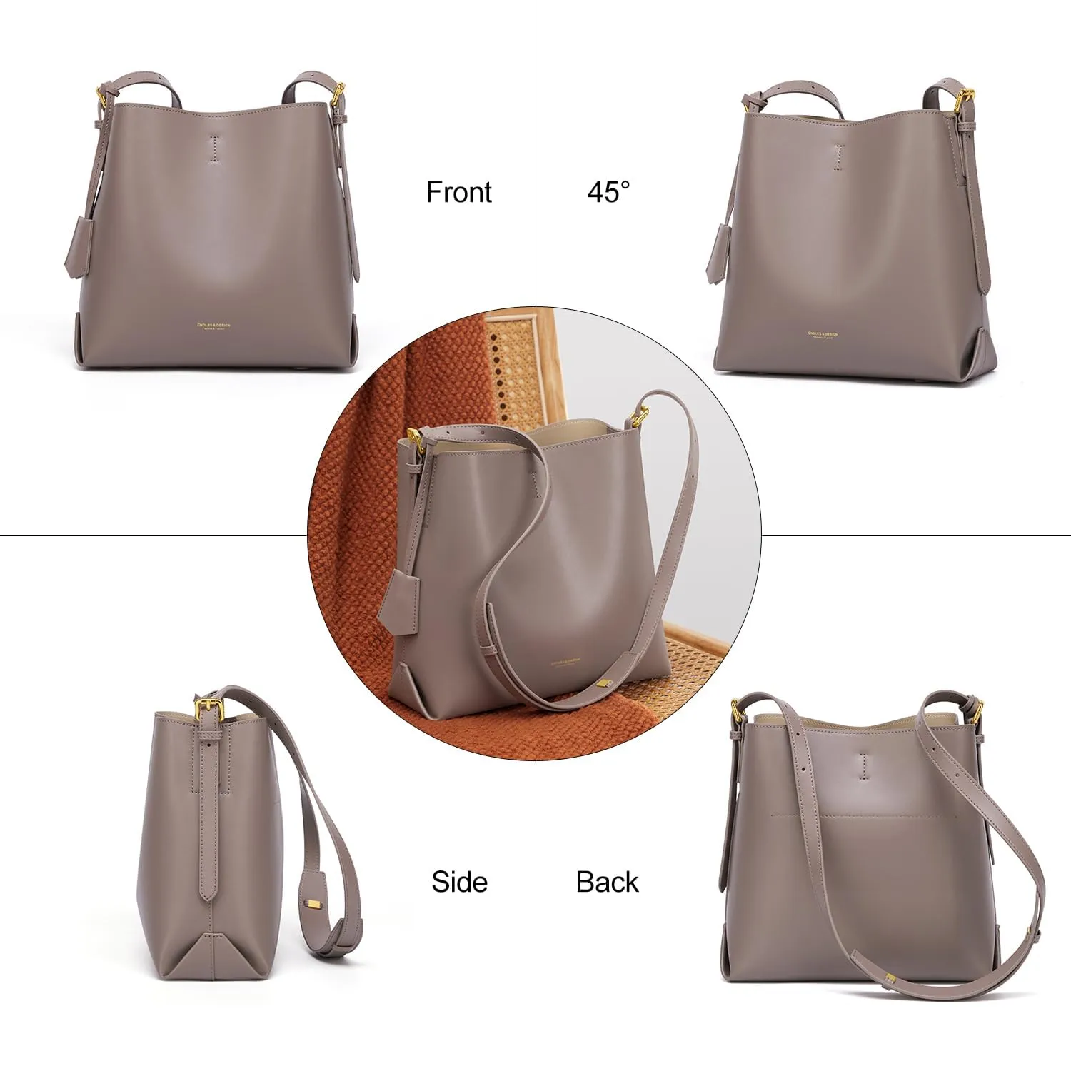 Cnoles Women Genuine Leather Designer Tote Bags Purses And Handbags For Women Fashion Ladies Top Handle Shoulder Satchel Bag