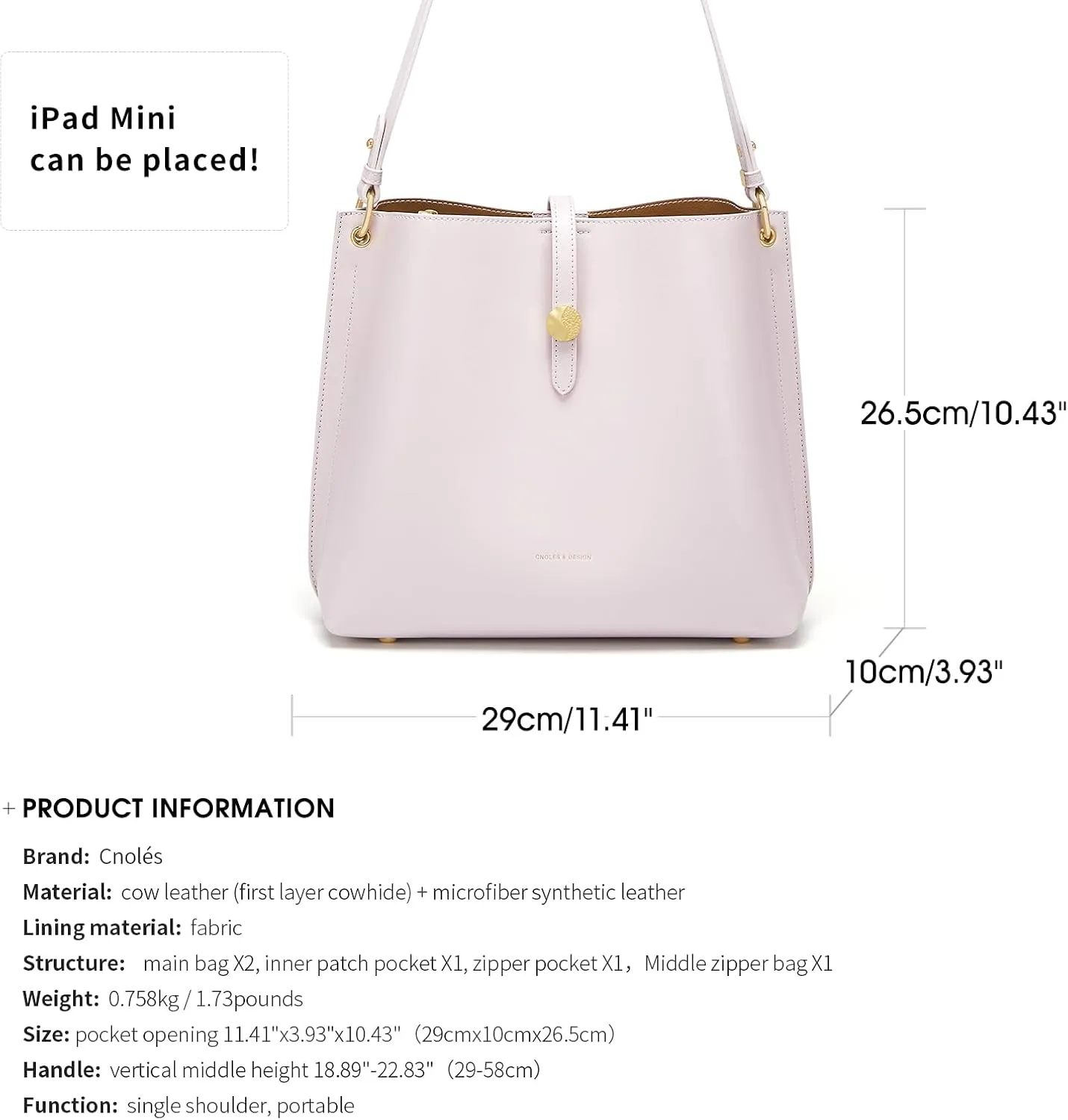 Cnoles Women Genuine Leather Designer Tote Bags Purses And Handbags For Women Fashion Ladies Top Handle Shoulder Satchel Bag