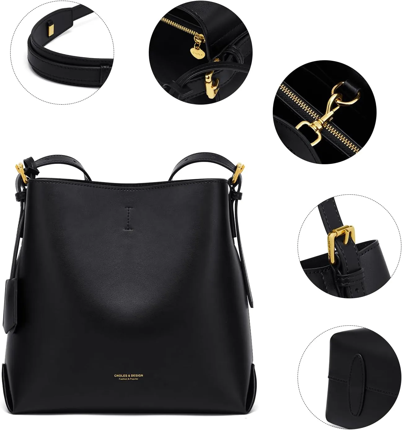 Cnoles Women Genuine Leather Designer Tote Bags Purses And Handbags For Women Fashion Ladies Top Handle Shoulder Satchel Bag