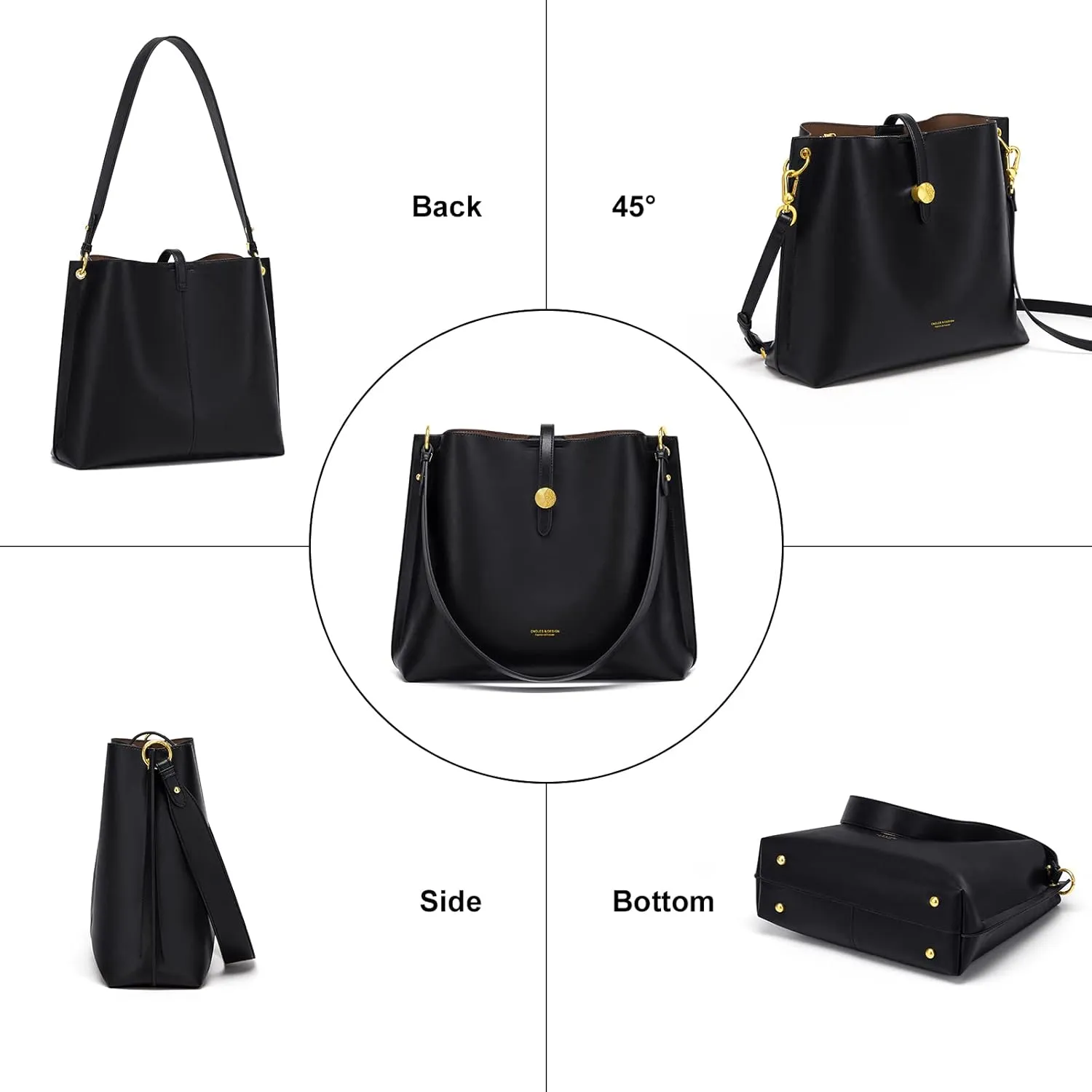 Cnoles Women Genuine Leather Designer Tote Bags Purses And Handbags For Women Fashion Ladies Top Handle Shoulder Satchel Bag