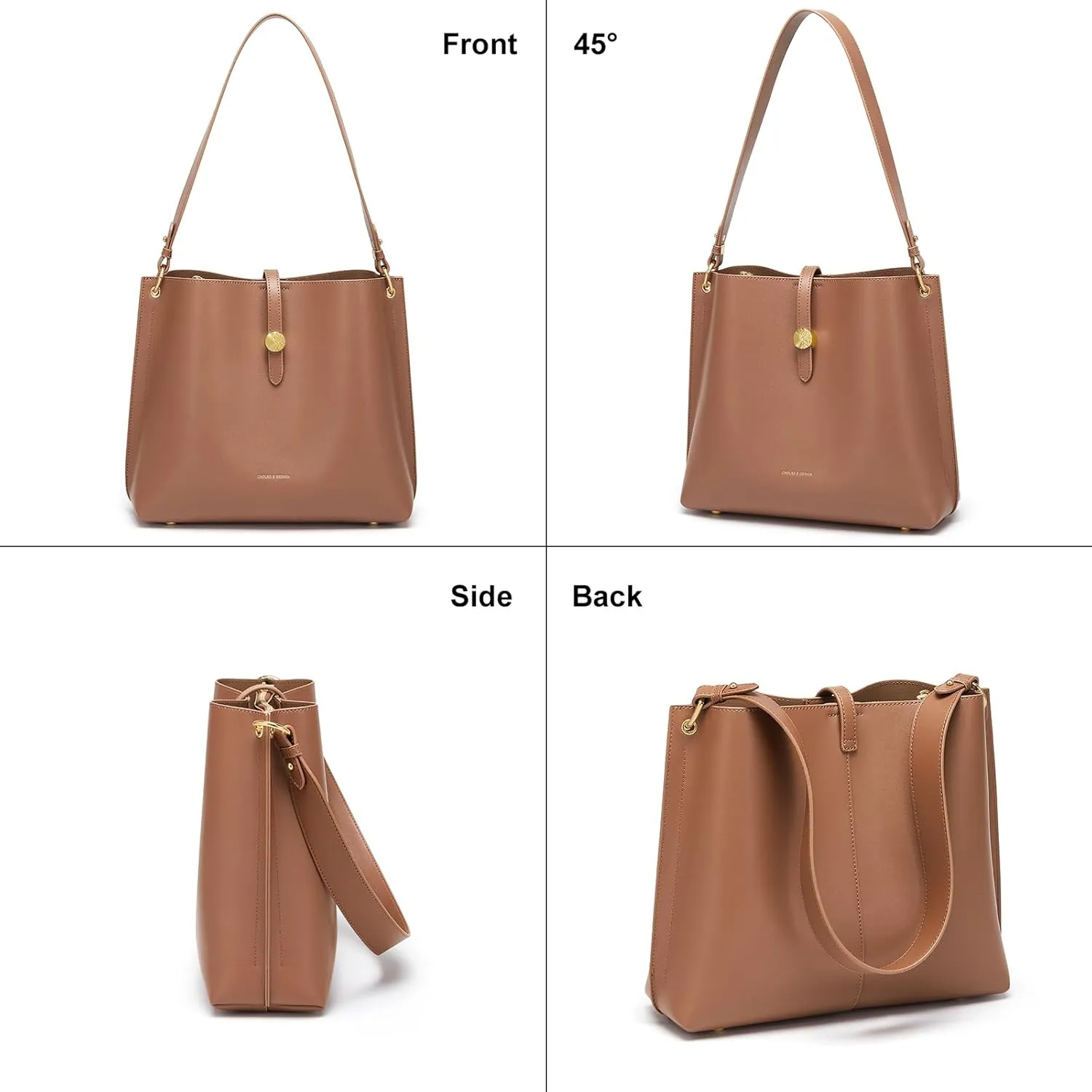 Cnoles Women Genuine Leather Designer Tote Bags Purses And Handbags For Women Fashion Ladies Top Handle Shoulder Satchel Bag