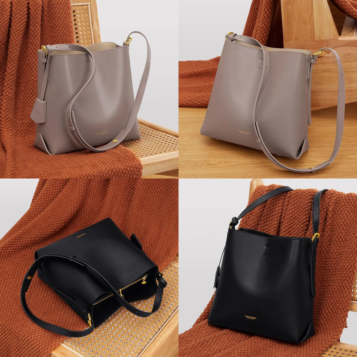 Cnoles Women Genuine Leather Designer Tote Bags Purses And Handbags For Women Fashion Ladies Top Handle Shoulder Satchel Bag