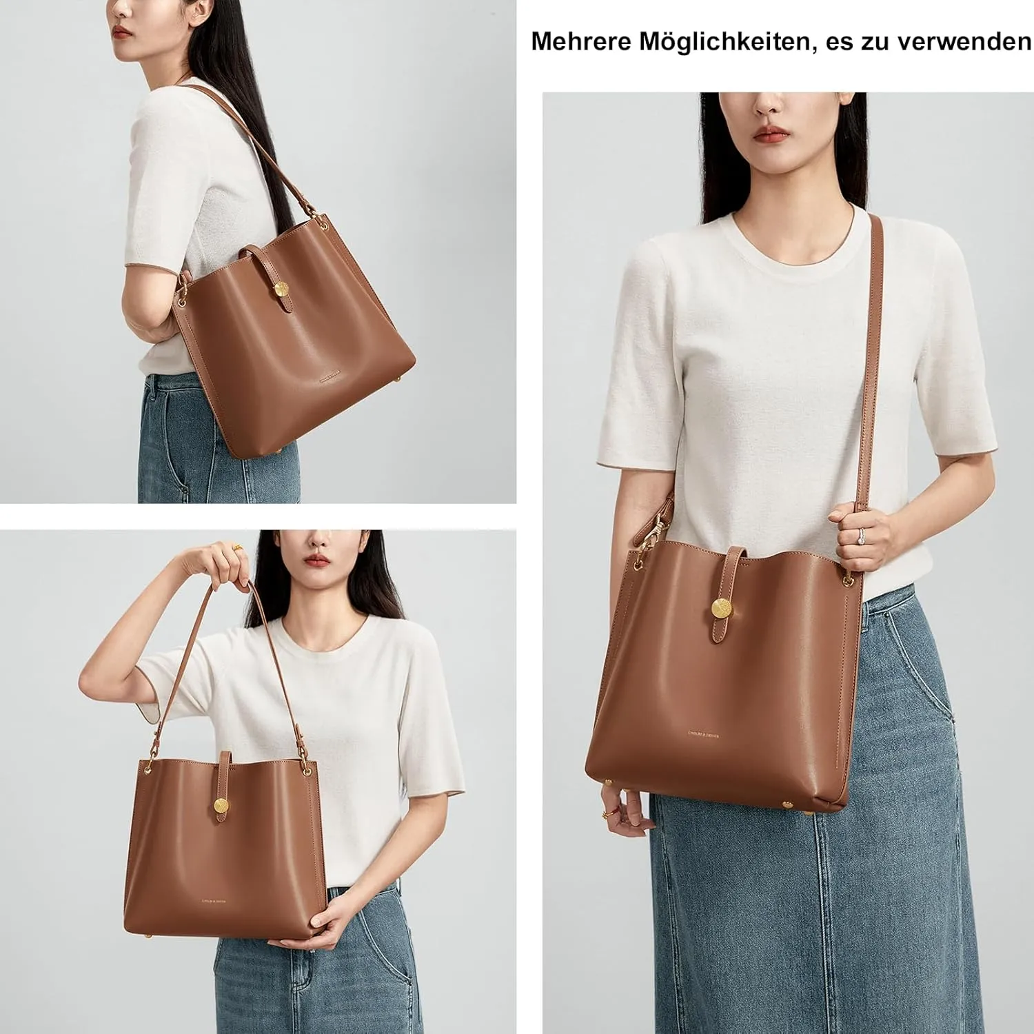 Cnoles Women Genuine Leather Designer Tote Bags Purses And Handbags For Women Fashion Ladies Top Handle Shoulder Satchel Bag