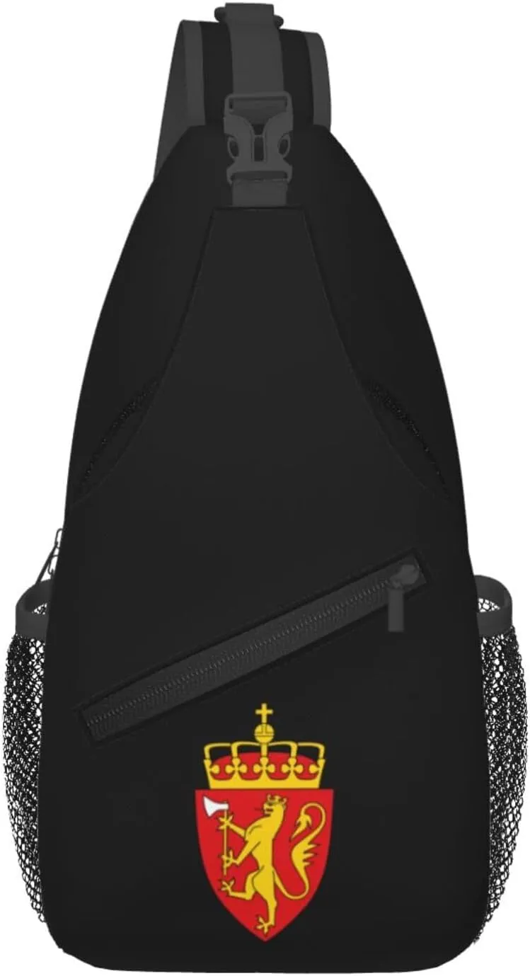 Coat of Arms of Norway Crossbody Bags For Women Men Chest Backpack Gym Shoulder Bag Travel Outdoor Sports Casual Crossbody Bags