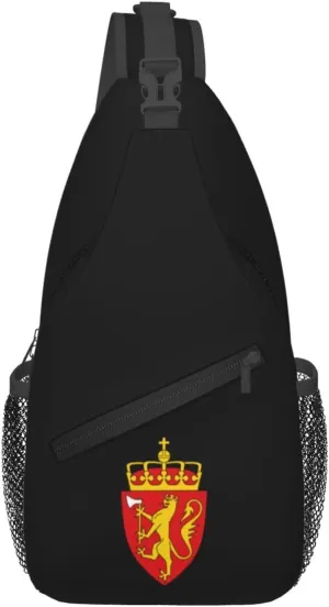 Coat of Arms of Norway Crossbody Bags For Women Men Chest Backpack Gym Shoulder Bag Travel Outdoor Sports Casual Crossbody Bags