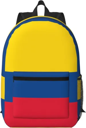 Colombian Colombia Flag 17 Inch Backpacks Multipurpose Laptop Backpack Double Shoulder Bag for Men Women Gifts