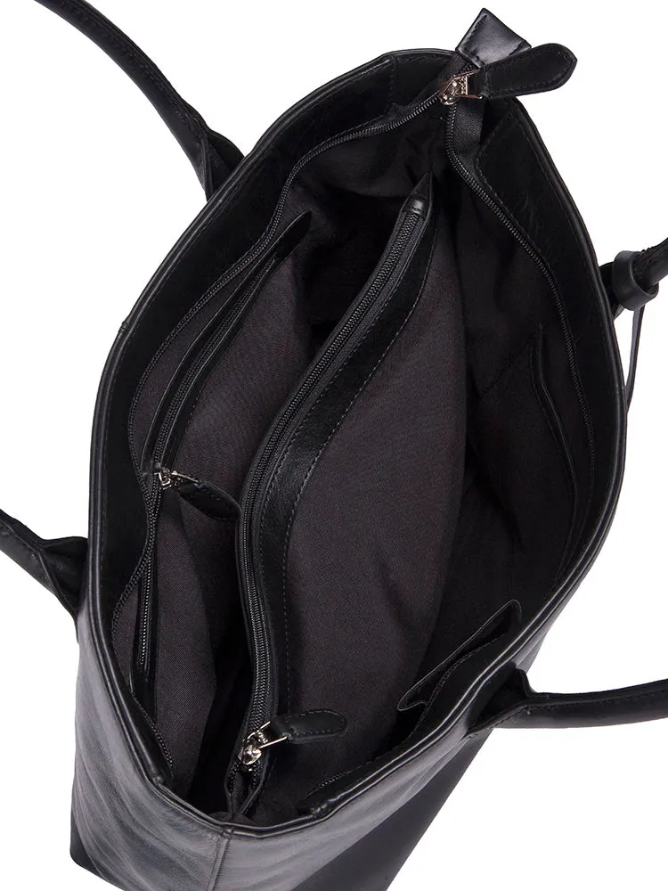 Colorado Leather Tote Bag - Black
