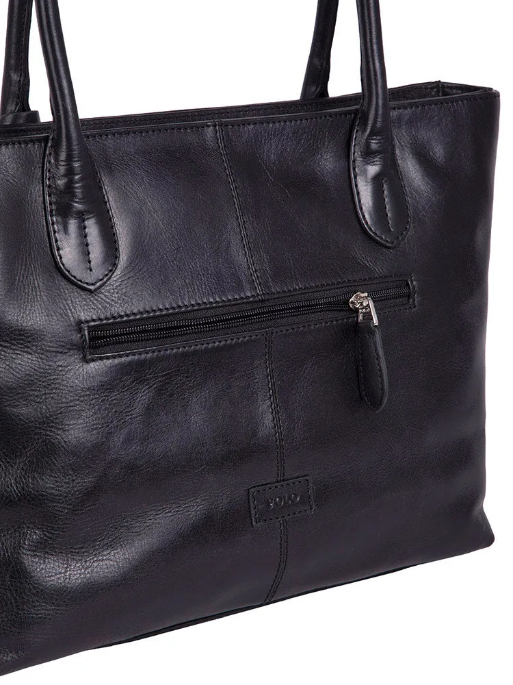 Colorado Leather Tote Bag - Black