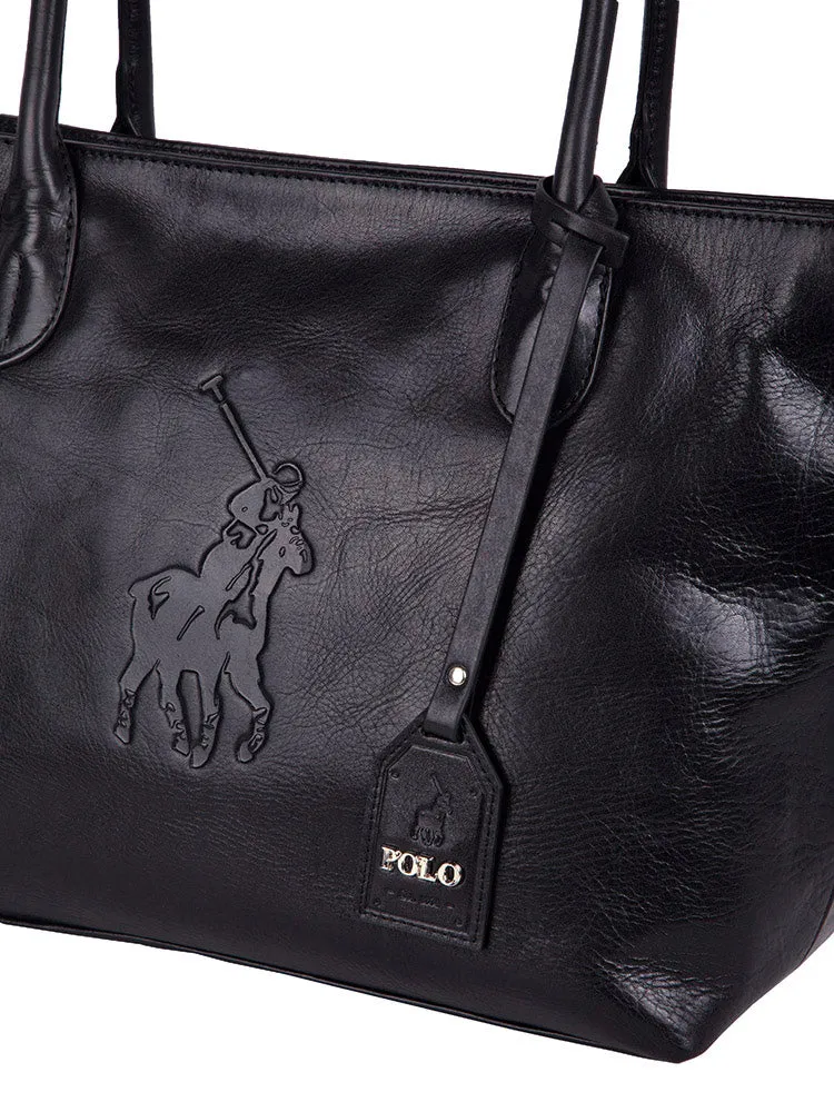 Colorado Leather Tote Bag - Black