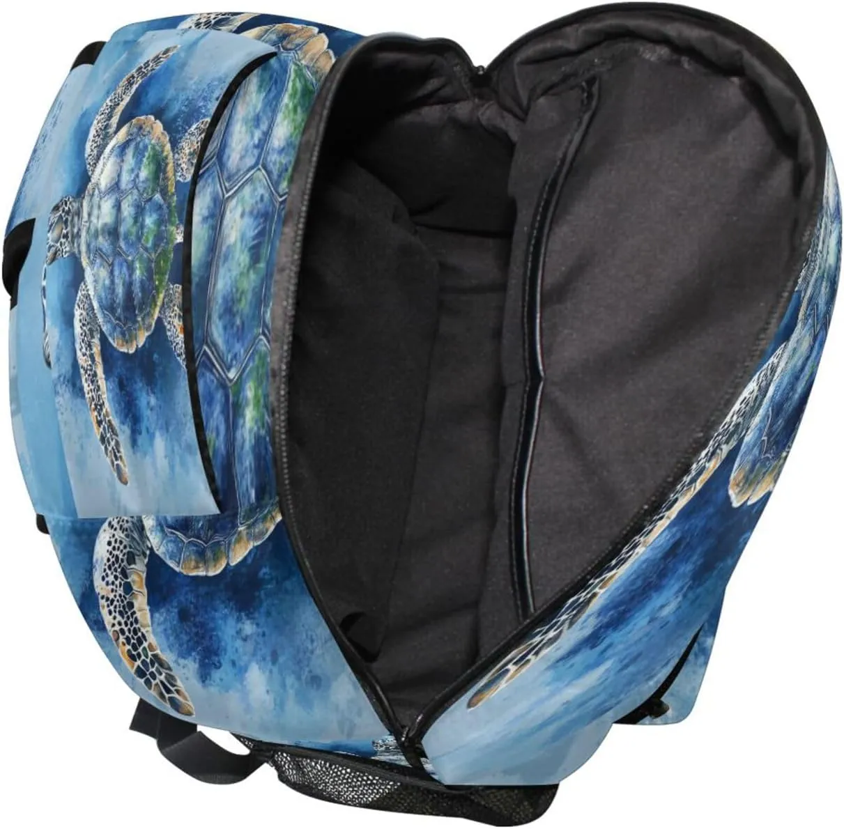 Cool Backpacks for Teacher Nurse Waterproof Personal Backpack with Chest Strap Gift Men & Women Fierce Turtle Reptile Blue