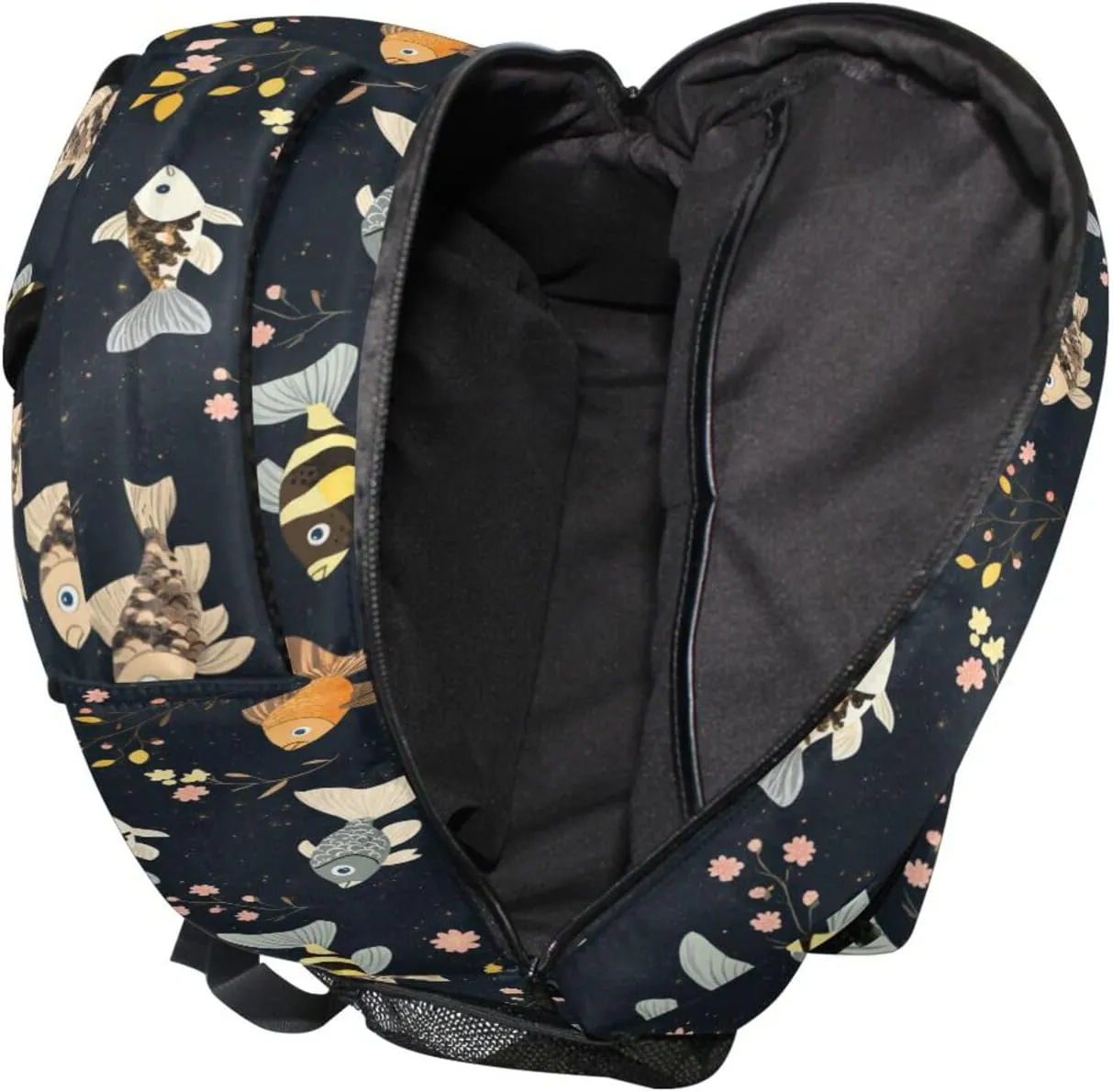 Cool Backpacks for Unisex Adult Fashion School Book Bag with Chest Strap for College Work Cartoon Sweet Fish Neutral