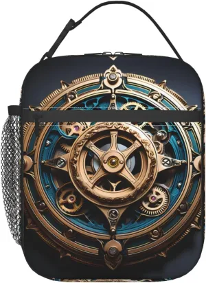 Cool Steampunk Gears Lunch Tote Bag,Food Handbags Case For Women Lunch Box Insulated Lunch Container