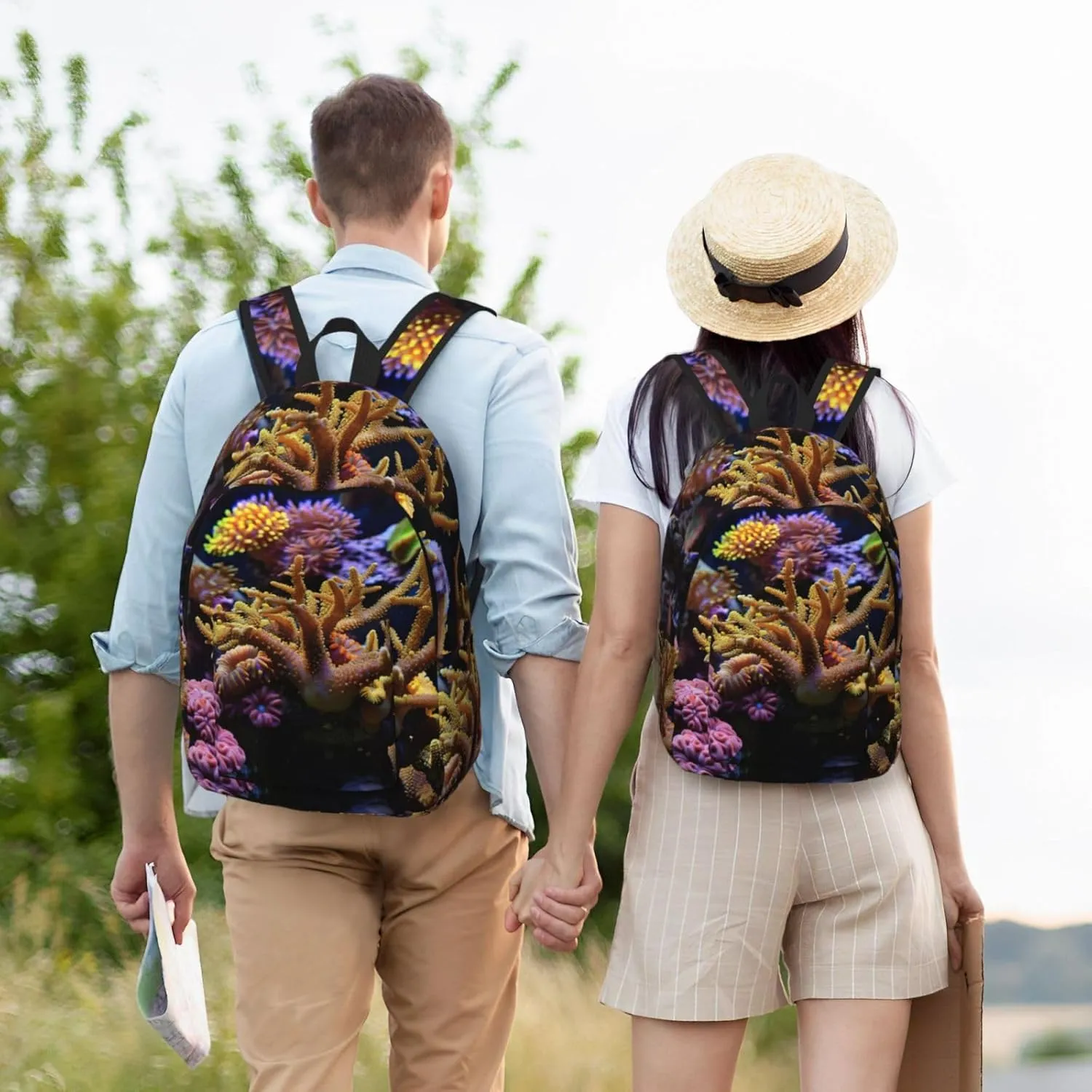 Coral Reef print Backpack Travel Backpacks for Women Men College Backpack Computer Bag for Travel
