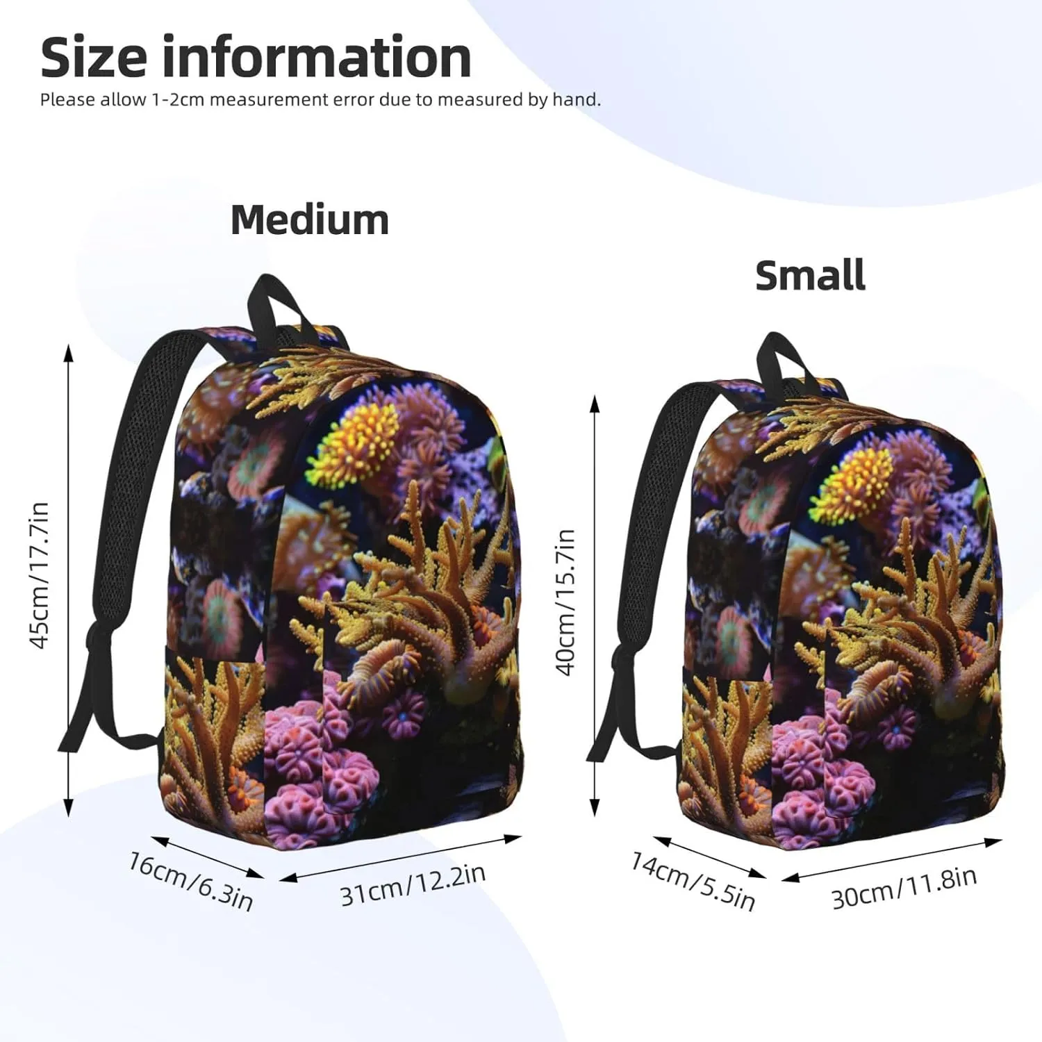 Coral Reef print Backpack Travel Backpacks for Women Men College Backpack Computer Bag for Travel
