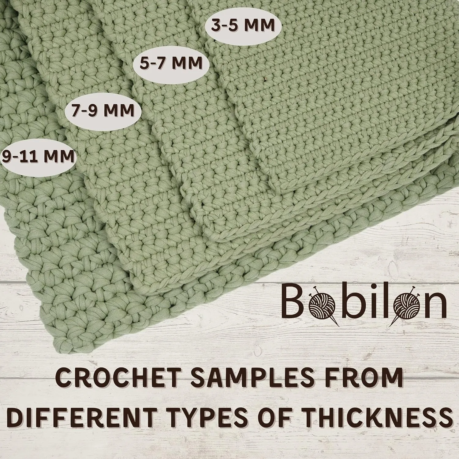 Cotton T-Shirt Yarn – Tiffany – 5–7 mm Jersey Yarn for Crochet & Knitting – 100 m / 110 yds – Ideal for Bags, Baskets, DIY Projects