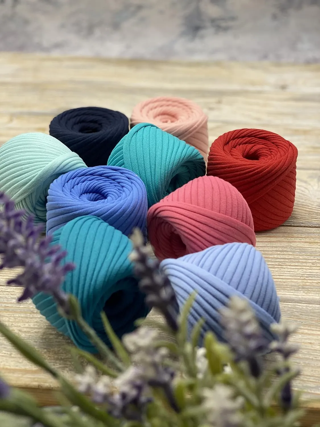 Cotton T-Shirt Yarn – Tiffany – 5–7 mm Jersey Yarn for Crochet & Knitting – 100 m / 110 yds – Ideal for Bags, Baskets, DIY Projects