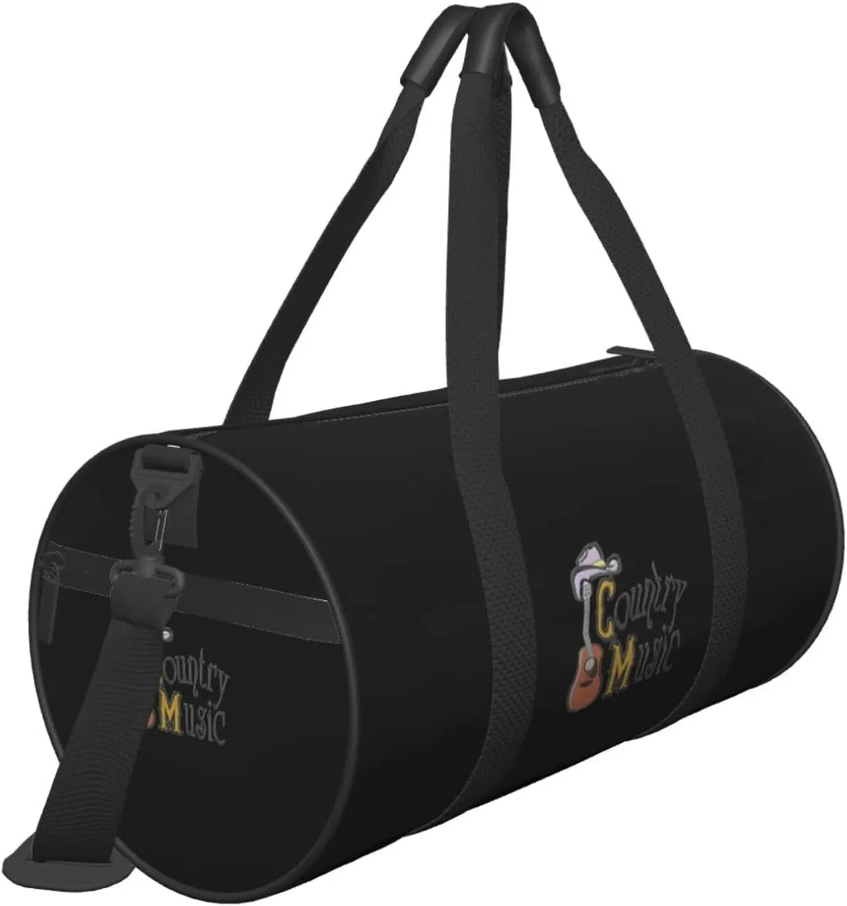 Country Music Travel Luggage Duffel Bag Sports Rolling Foldable Duffel Bag, Black