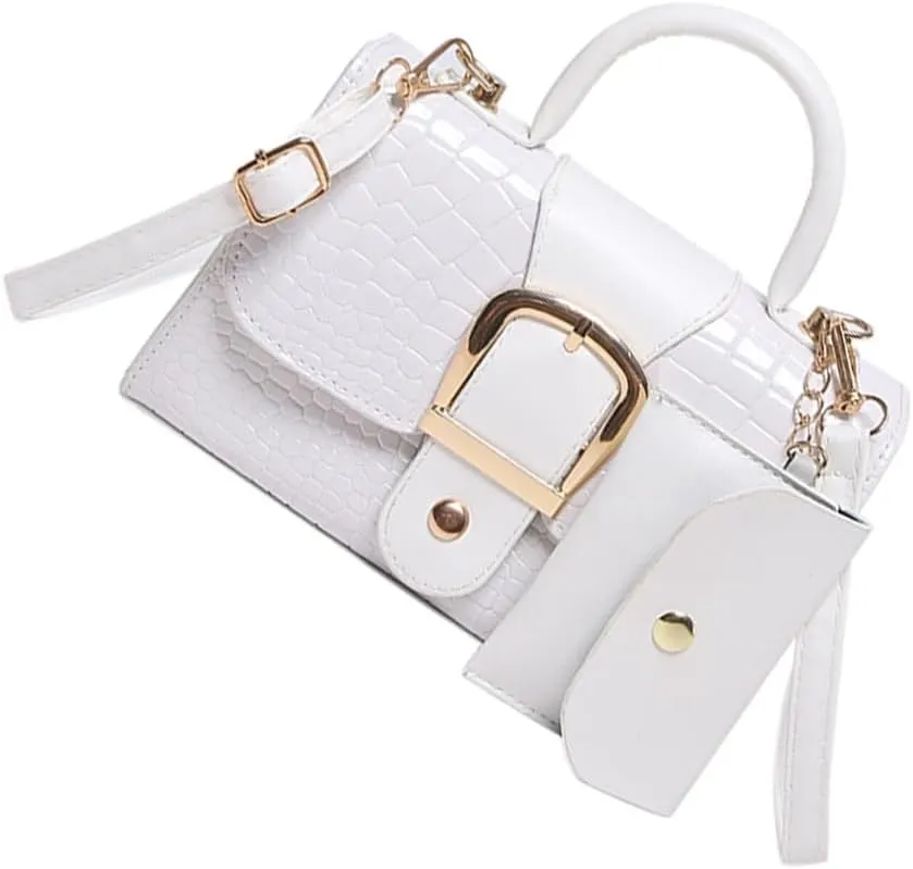 Creative Alligator Embossed Crossbody and Handheld Bag Set PU Leather Shoulder Bags Handbag for Fashionable Ladies