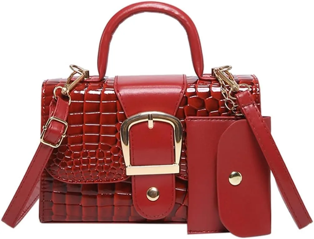 Creative Alligator Embossed Crossbody and Handheld Bag Set PU Leather Shoulder Bags Handbag for Fashionable Ladies