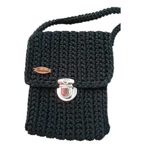 Crochet Crossbody Bag | Elegant and Functional Summer Handbag for Women (Black)