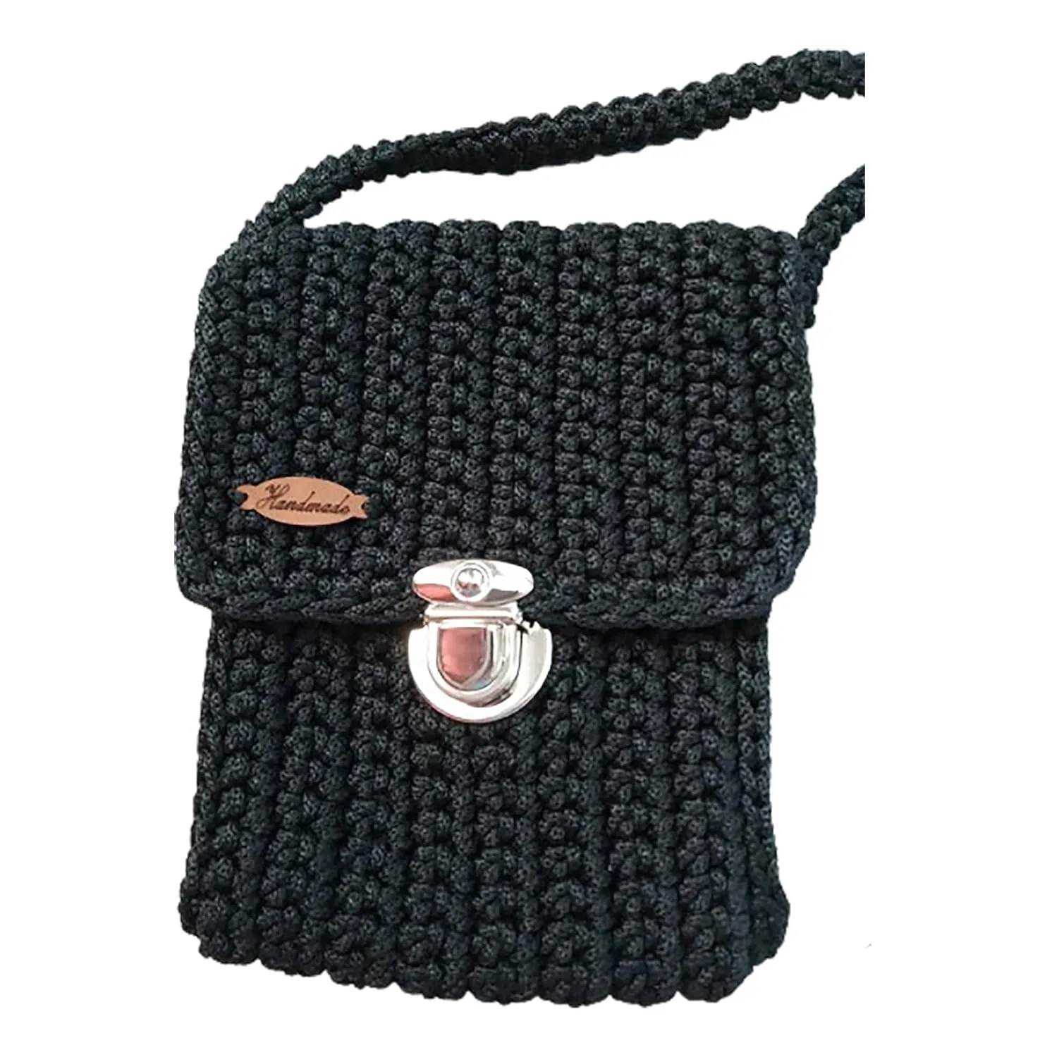 Crochet Crossbody Bag | Elegant and Functional Summer Handbag for Women (Black)