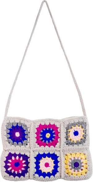 Crochet Crossbody Bag Granny Square Crochet Purse Macrame Purse Woven Crossbody Bag