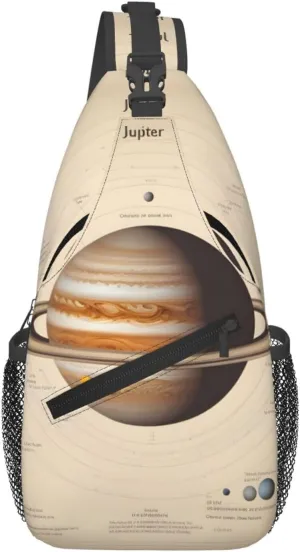 Cross Chest Bag Diagonally - Quality, Durable, and Spacious Shoulder Bag for Men and Women Solar System Jupiter Pattern