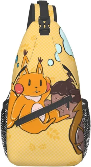 Cross chest bag diagonally Sunflower Seed Squirrel pattern Suitable For Men And Women outdoor hiking Daily travel Long and short trips