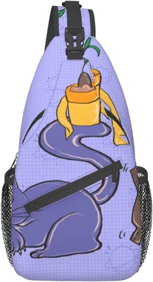 Cross chest bag diagonally Sunflower seeds and cats picture Suitable For Men And Women outdoor hiking Work Daily travel trips, Black, One Size