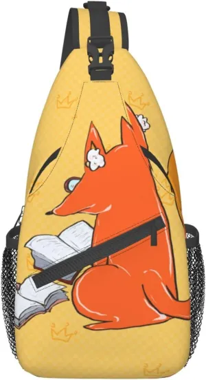 Cross chest bag diagonally Sunflower seeds and foxes pattern Suitable For Men And Women outdoor hiking Daily travel Long and short trips