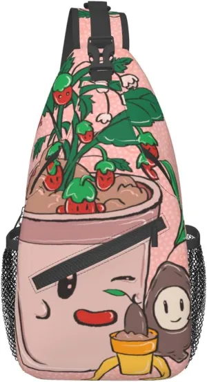 Cross chest bag diagonally Sunflower seeds and strawberries Prints Suitable For Men And Women outdoor hiking Daily travel Long and short trips