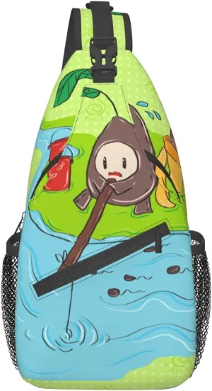 Cross chest bag diagonally Sunflower seeds fishing picture Suitable For Men And Women outdoor hiking Work Daily travel trips, Black, One Size