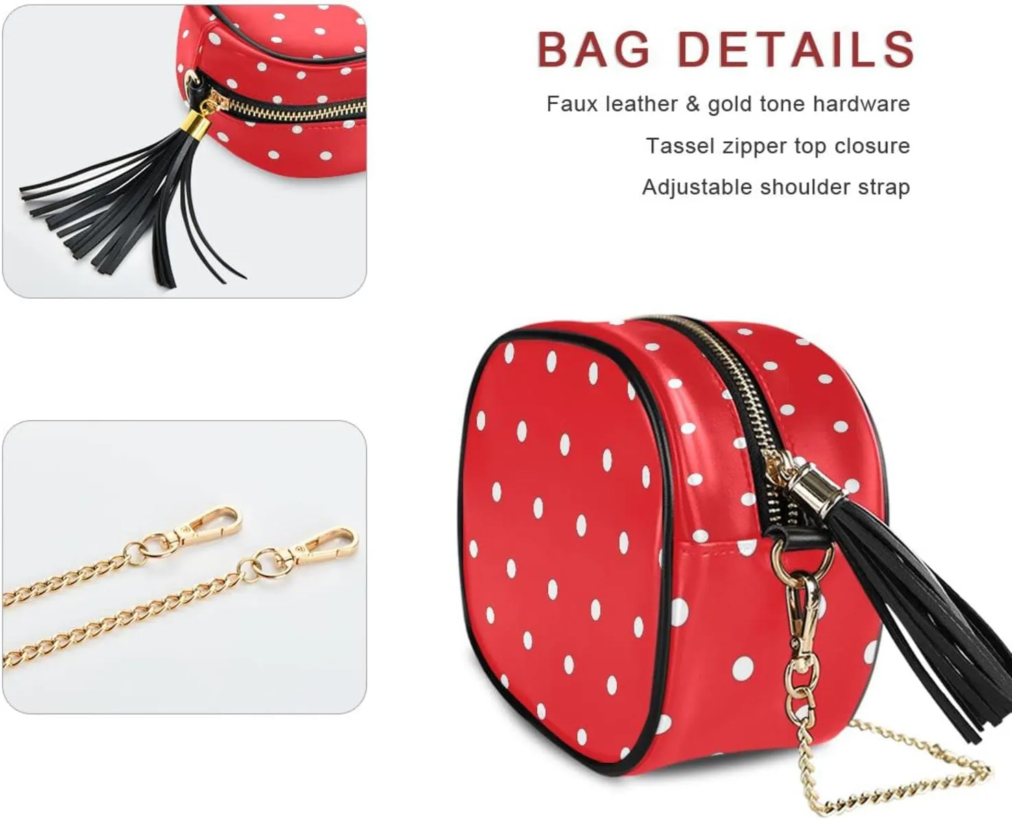 Crossbody Bag for Women Shoulder Bag with Chain Strap and Tassel