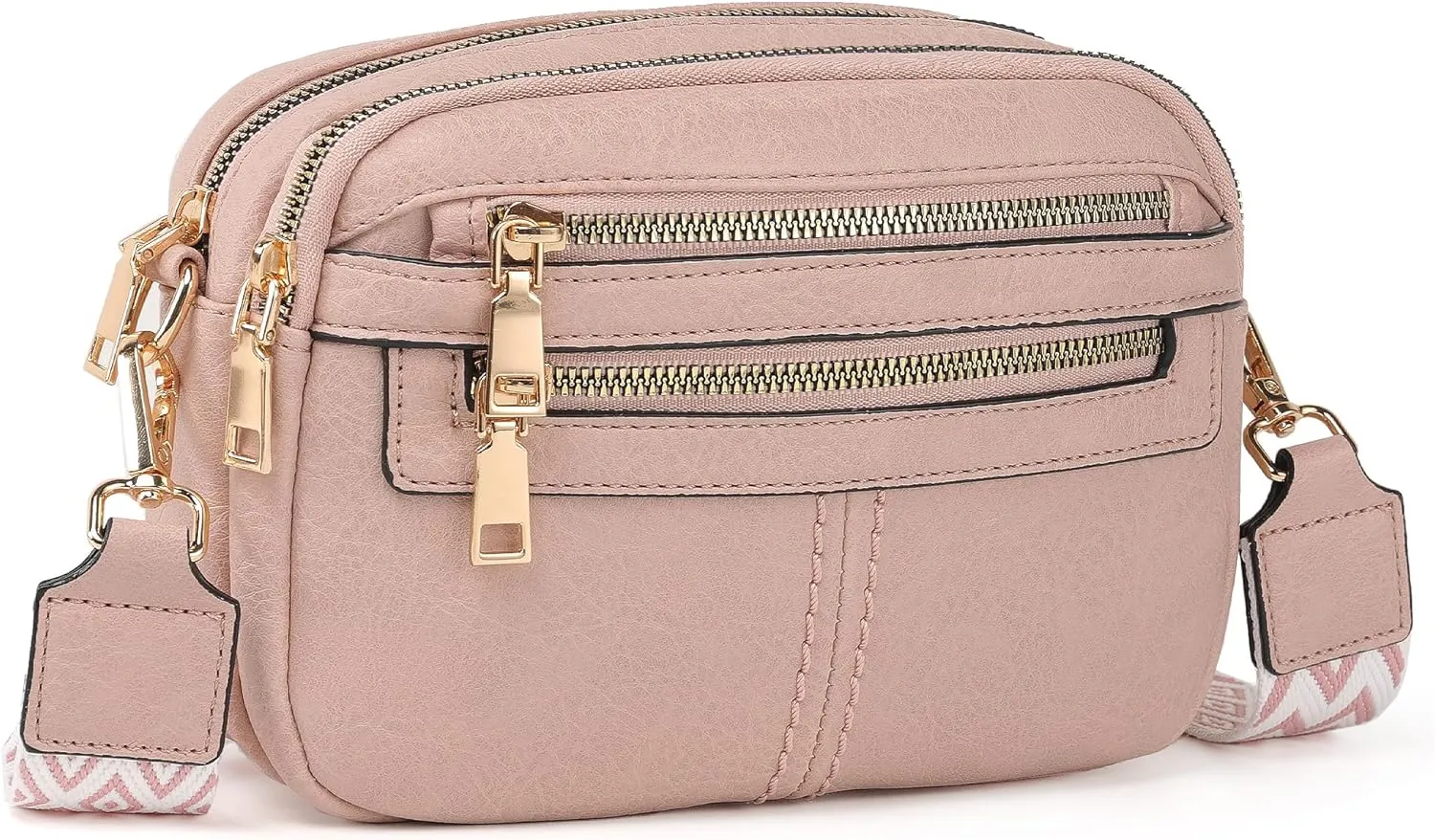 Crossbody Bags for Women, 6-Pockets Purses for Women, Vegan Leather Handbags Shoulder Bag for Travel Shopping