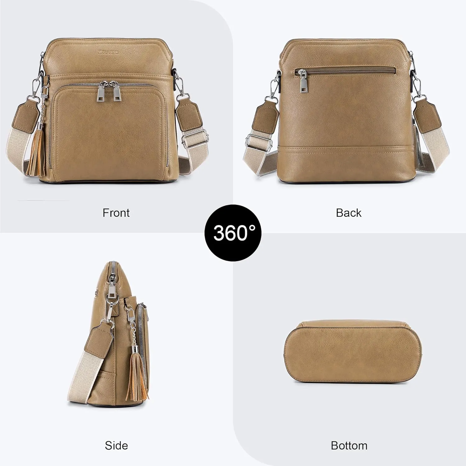 Crossbody Purse for Women,Lightweight Medium Crossbody Bag Soft Leather Women's Shoulder Handbags with Tassel