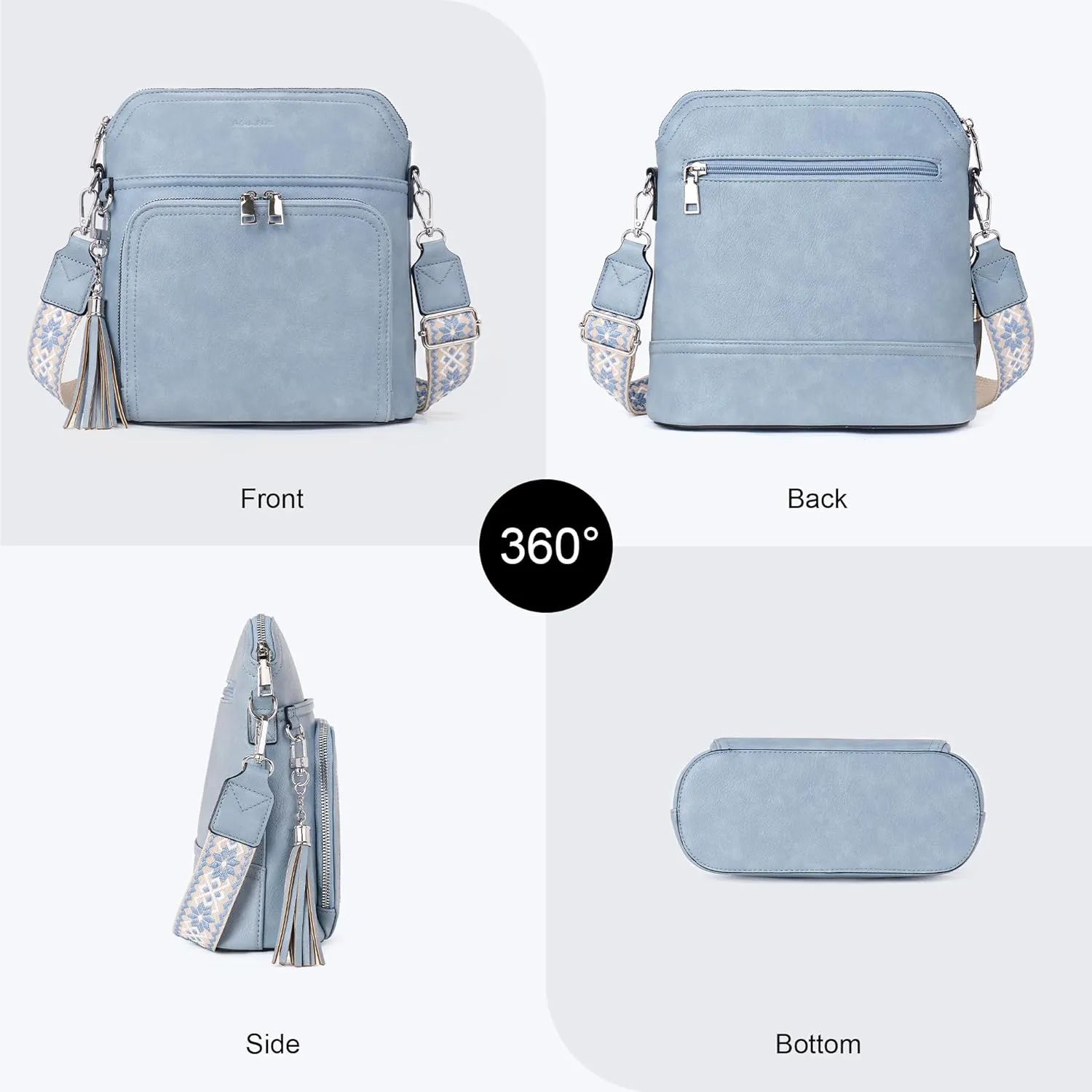 Crossbody Purse for Women,Lightweight Medium Crossbody Bag Soft Leather Women's Shoulder Handbags with Tassel